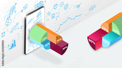 records and notes on the wall and on the phone screen in orthogonal projection
