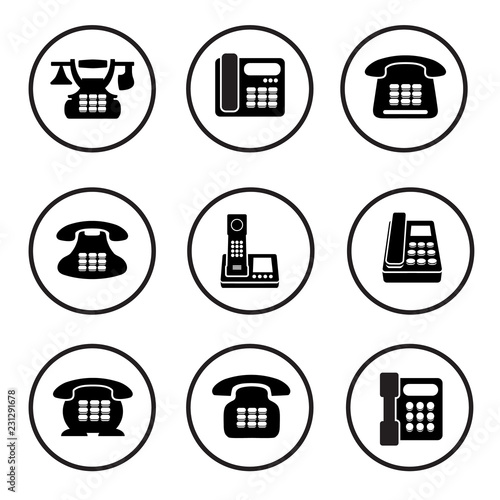 Office phones icon set