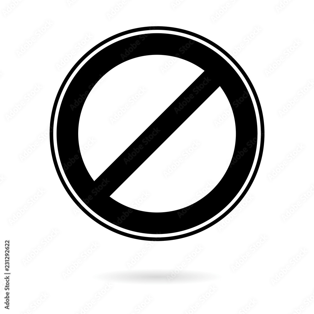 Black Prohibition no symbol round stop warning sign Black Prohibition no symbol round stop warning sign