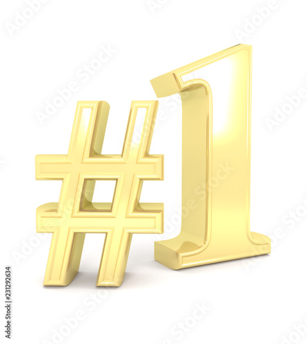 Number 1 with a sign