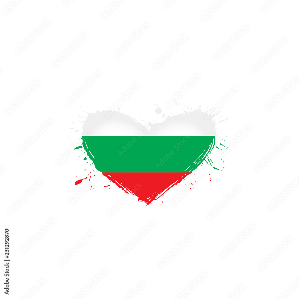 Bulgaria flag, vector illustration on a white background