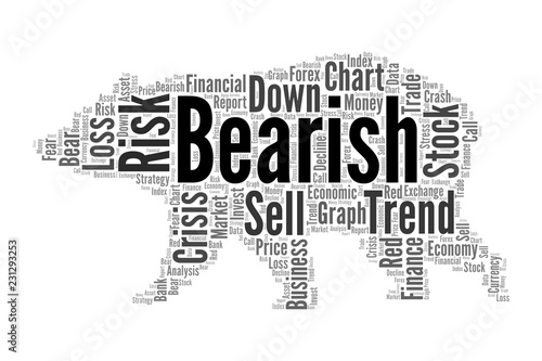 Stock market words to be bear symbol as a Bearish trend