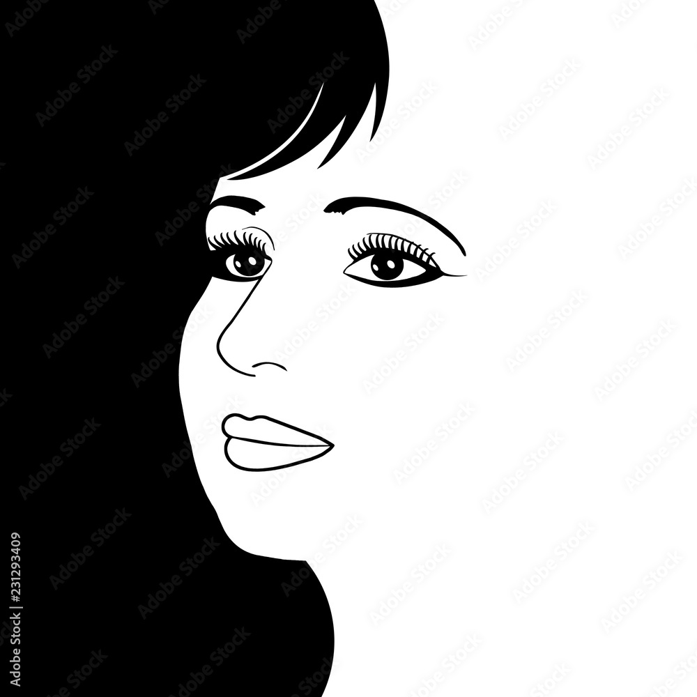Abstract illustration with a beautiful female face Abstract illustration with a beautiful female face
