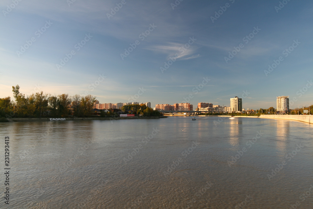 View of the Kuban river in Krasnodar.