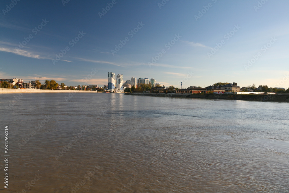 Fototapeta premium View of the Kuban river in Krasnodar.