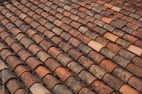 Tiled roof closeup