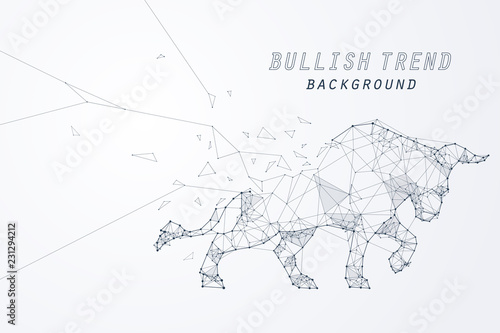 Wire frame Bullish trend, technology trading for stock market