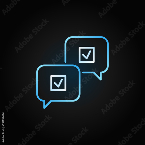 Speech bubbles with check marks vector colorful line icon