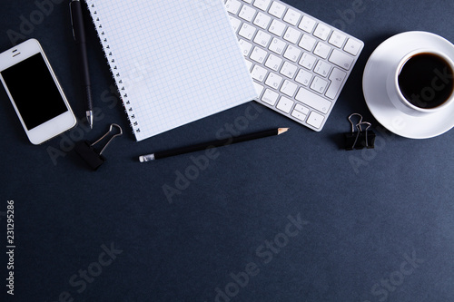 Office supplies on the wooden desksupplies on the wooden desk photo