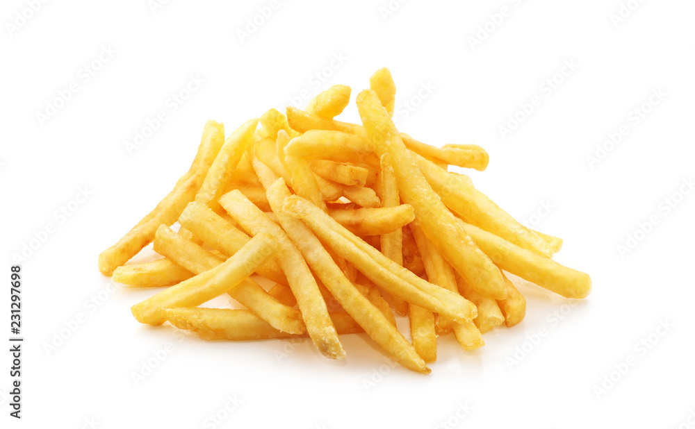 potato fry on white isolated background potato fry on white isolated background
