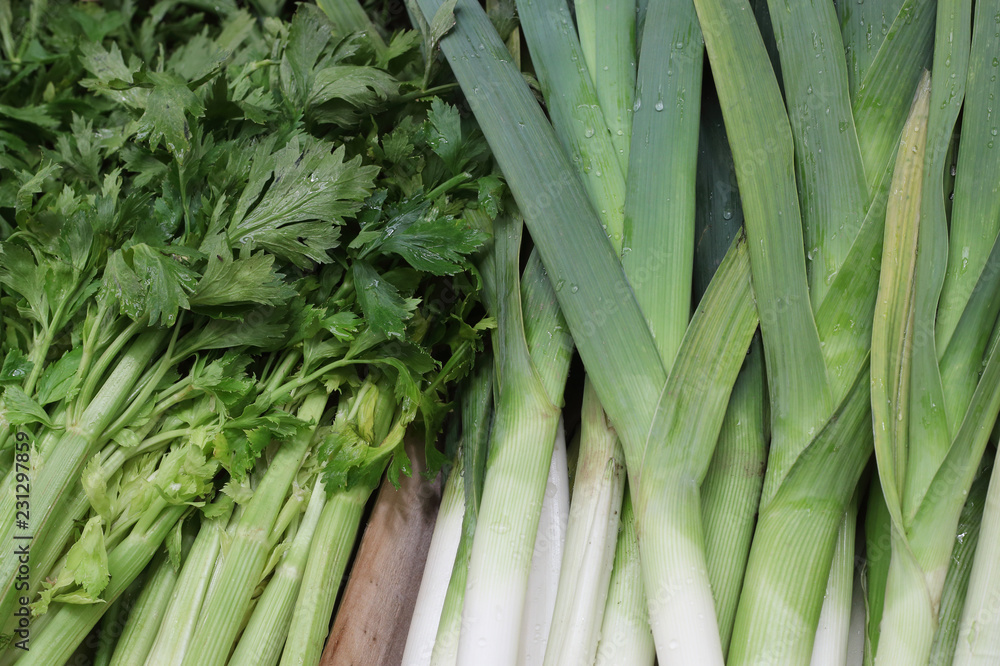 Fototapeta premium Celery and leeks