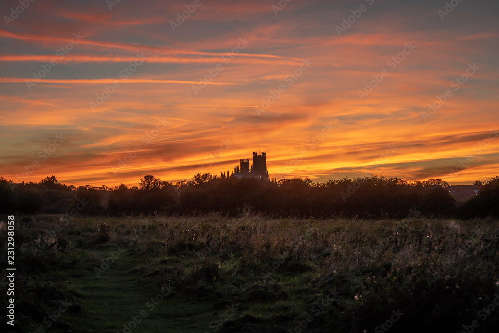 Sunset behind Ely Cathedral, 29th Sepytember 2018