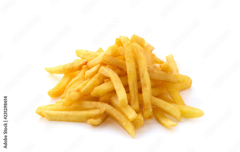 potato fry on white isolated background potato fry on white isolated background