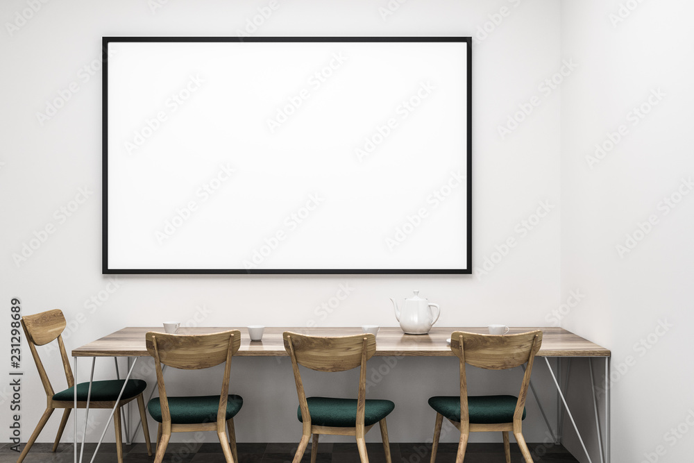White dining room table, poster