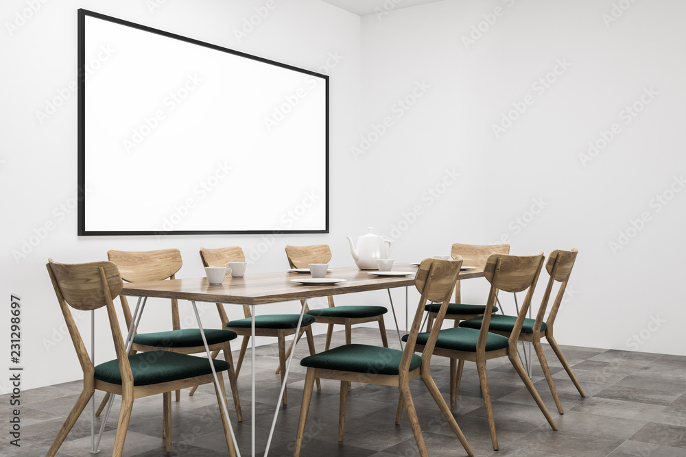 Fototapeta premium White dining room corner, poster