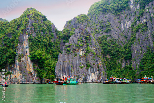 Halong, Vietnam, Rocks. Halong Bay is located in the Gulf of Tonkin just 180 kilometers from Hanoi. UNESCO world heritage site in Vietnam. © galina_savina
