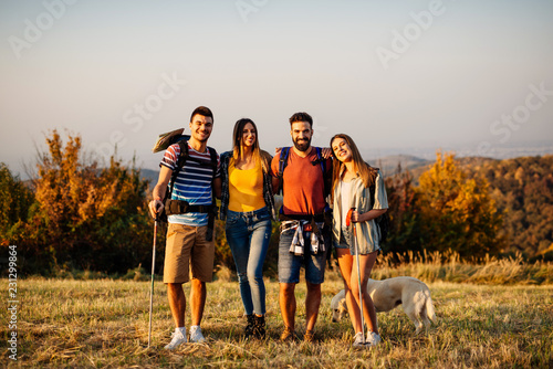 group of friends having fun in the park