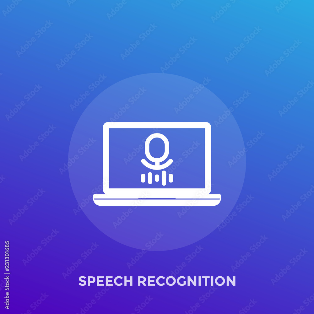 speech recognition vector icon with computer speech recognition vector icon with computer