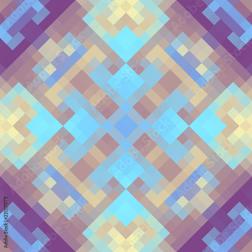 Wallpaper Mural Geometric abstract symmetric pattern in pixel art style. Seamless geometric background. Vector image. Torontodigital.ca