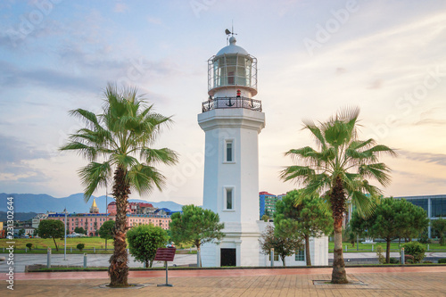 Lighthouse and Cityscape at the Batumi Promenade, Georgia © tichr