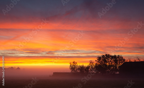 Very colourful ,misty and moody sunrise © Ulbe Spaans