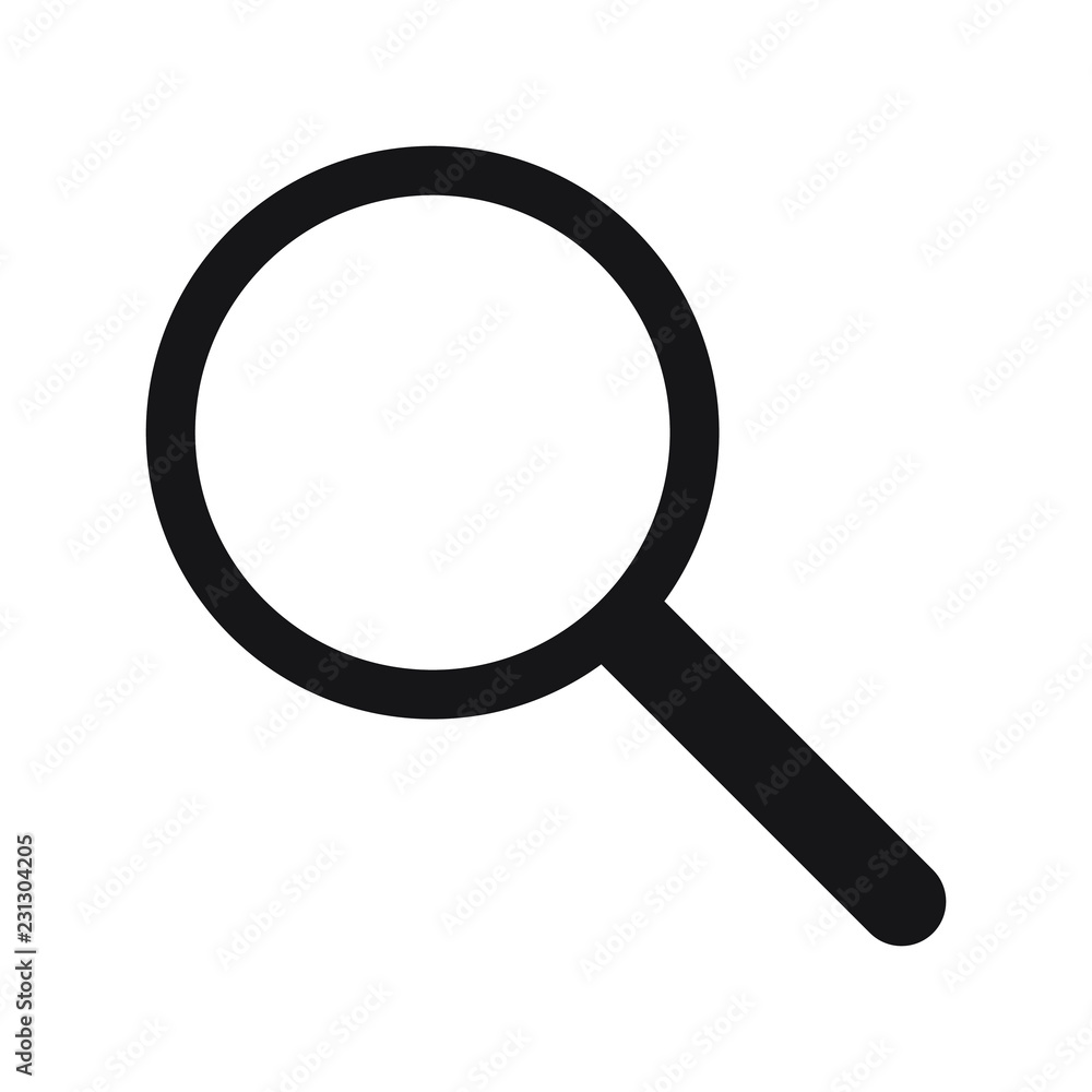Search icon. Magnifying glass icon, vector magnifier or loupe sign. Search icon. Magnifying glass icon, vector magnifier or loupe sign.