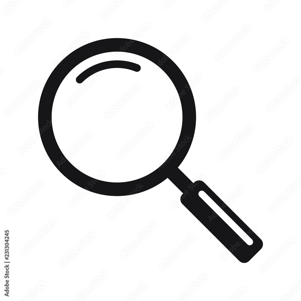 Search icon. Magnifying glass icon, vector magnifier or loupe sign. Search icon. Magnifying glass icon, vector magnifier or loupe sign.