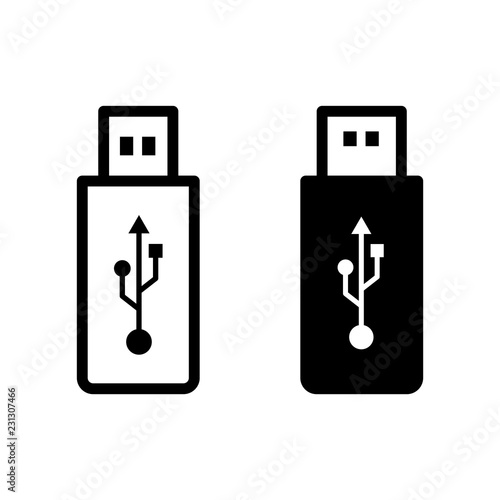Flash drive icon in modern flat design isolated on white background, usb vector illustration for web site or mobile app photo