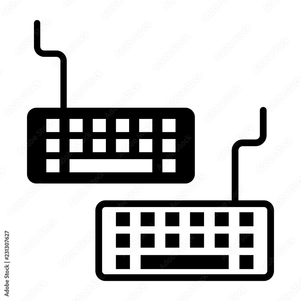 Keyboard icon in modern flat design isolated on white background, simple vector illustration for web site or mobile app Keyboard icon in modern flat design isolated on white background, simple vector illustration for web site or mobile app