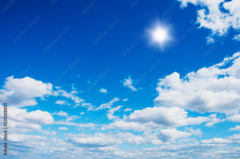Sun in blue sky. Sun in blue sky.