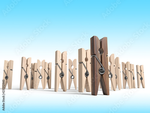 Clothespin  Business Leadership Concept. 3D illustration