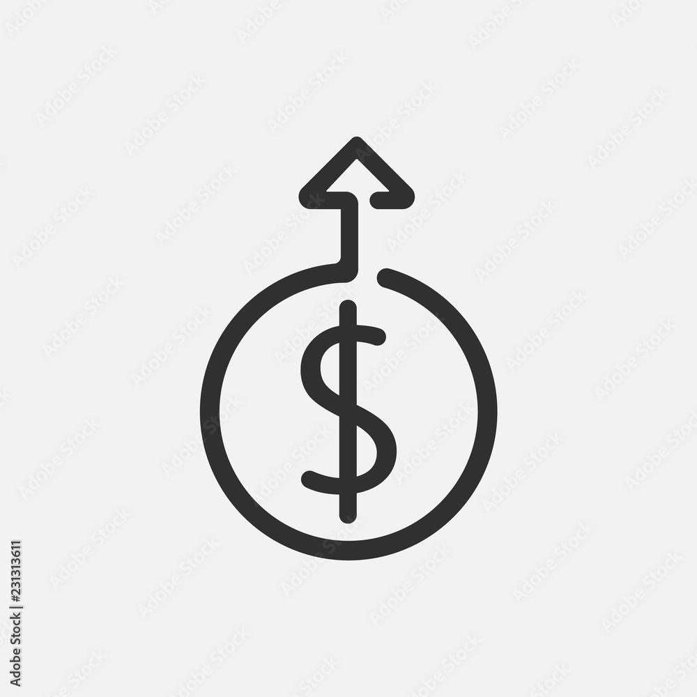 Financial growth icon isolated on white background. Vector illustration. Financial growth icon isolated on white background. Vector illustration.
