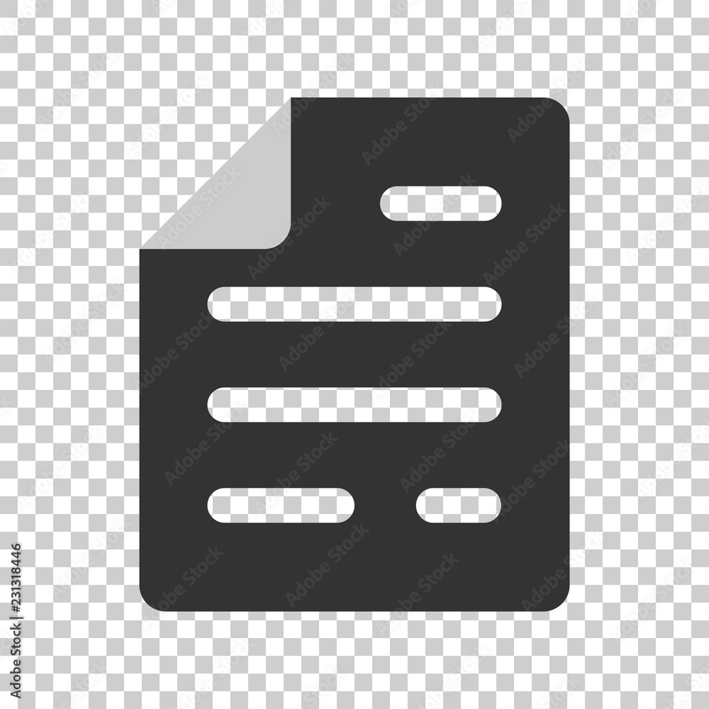 Document note icon in flat style. Paper sheet vector illustration on isolated background. Notepad document business concept. Document note icon in flat style. Paper sheet vector illustration on isolated background. Notepad document business concept.