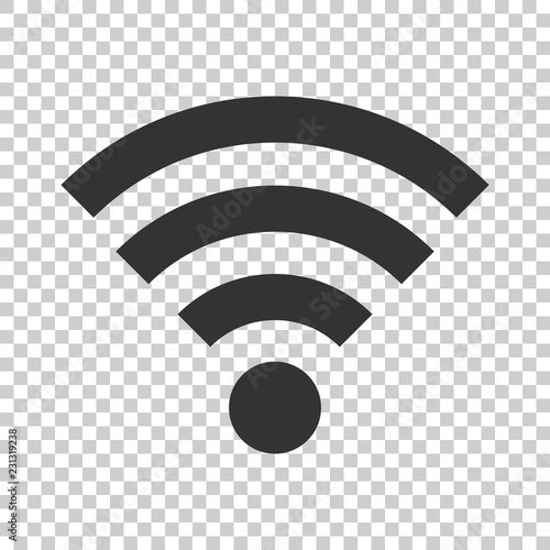 Wifi internet sign icon in flat style. Wi-fi wireless technology vector illustration on isolated background. Network wifi business concept.