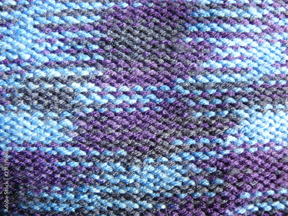 Violet and blue knitting background
