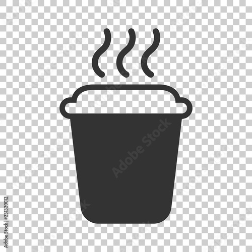Coffee, tea cup icon in flat style. Coffee mug vector illustration on isolated background. Drink business concept.