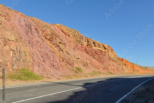 Landscape with road among the mountains in the canyon