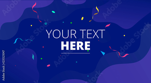 Congratulations design template with confetti for games, greeting cards, mobile applications etc