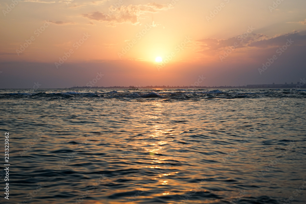 seascape with a magnificent sunset over the sea. seascape with a magnificent sunset over the sea.