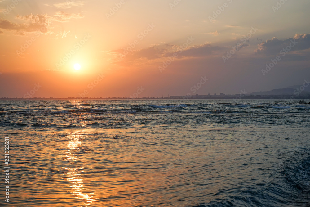 seascape with a magnificent sunset over the sea. seascape with a magnificent sunset over the sea.