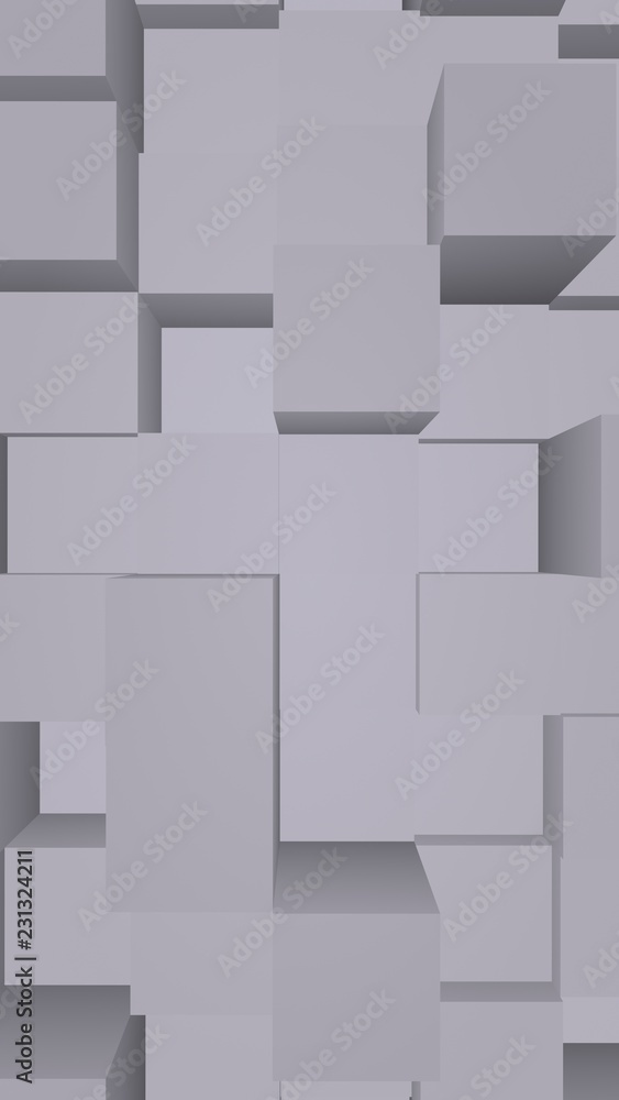 Abstract gray elegant cube geometric background. Chaotically advanced rectangular bars. 3D Rendering, 3D illustration Abstract gray elegant cube geometric background. Chaotically advanced rectangular bars. 3D Rendering, 3D illustration