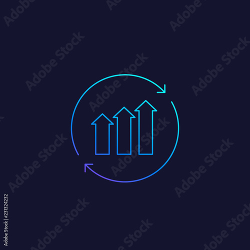continuous growth, vector line icon