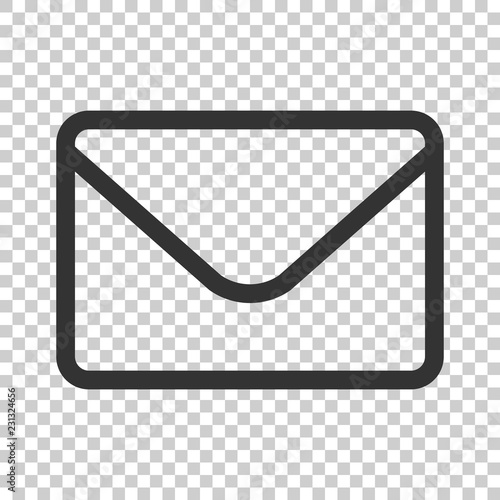 Mail envelope icon in flat style. Receive email letter spam vector illustration on isolated background. Mail communication business concept.