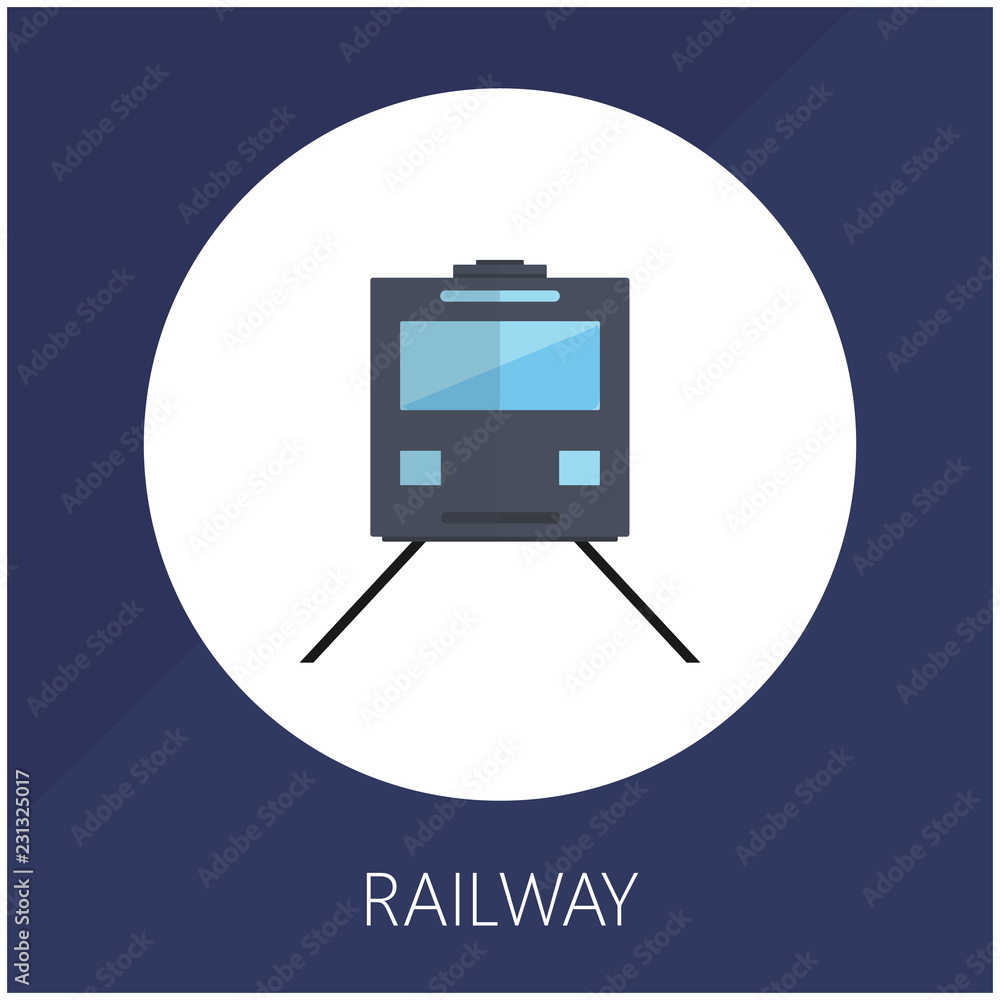 Railway vector icon. Train, rail station, transportation illustration. Isolated on white background. Designed for web and prints. Railway vector icon. Train, rail station, transportation illustration. Isolated on white background. Designed for web and prints.