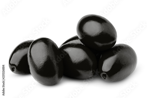 Bilde på lerret olive black isolated on white background, clipping path, full depth of field