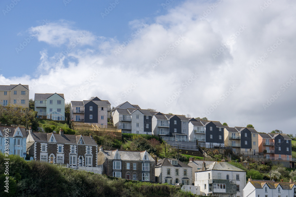 Coastal houses along a hill