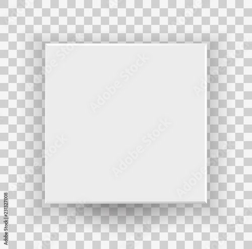 White closed box top and front view 3D cube isolated on transparent background for your design and logo. Realistic blank Package Cardboard Box For Software, device product. Vector illustration. EPS 10