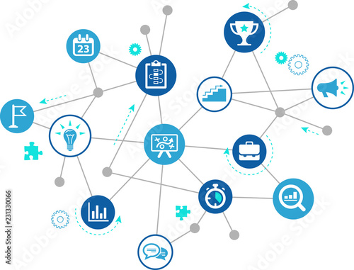 Project management vector illustration – strategy, planning, management & analysis