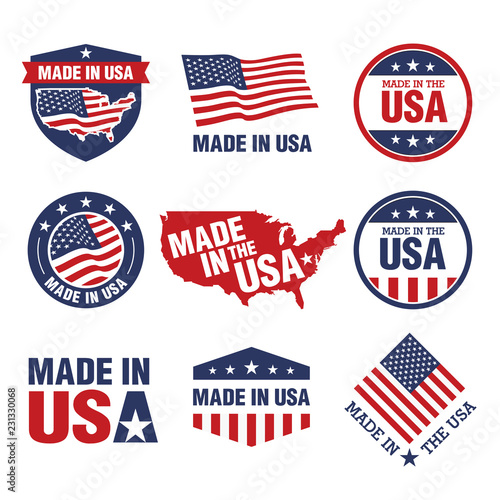 Vector set of made in the USA labels