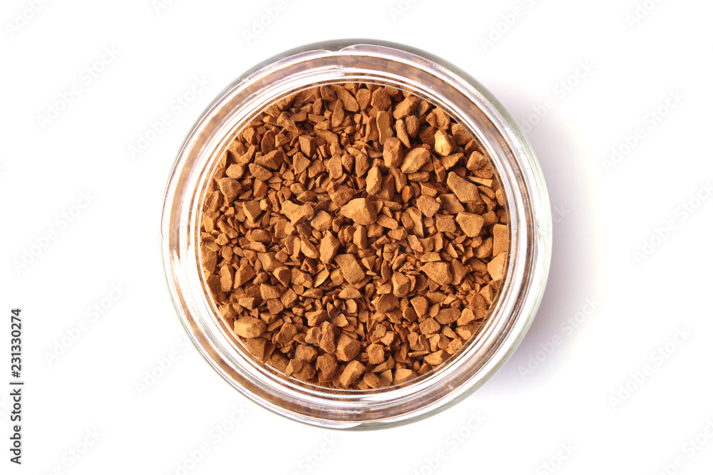 instant coffee in a jar closeup. Flavored coffee instant coffee in a jar closeup. Flavored coffee